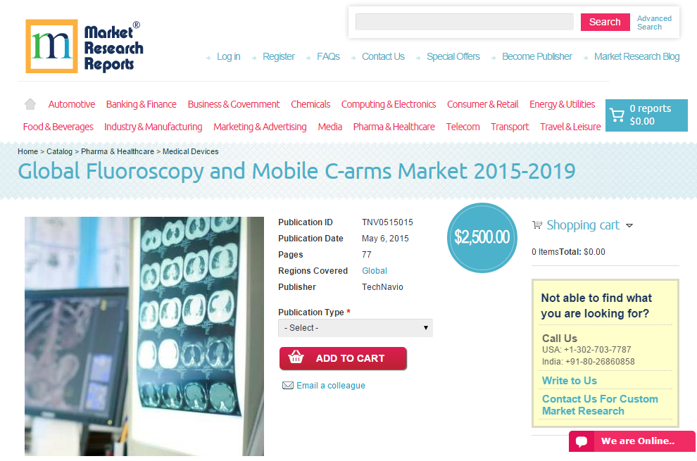 Global Fluoroscopy and Mobile C-arms Market 2015-2019