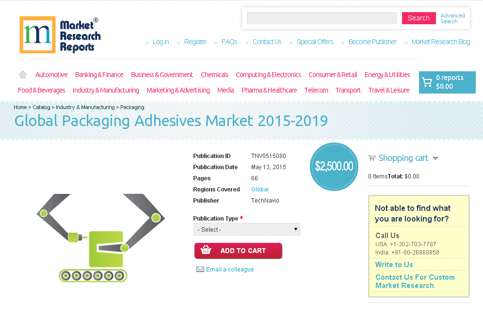 Global Packaging Adhesives Market 2015-2019'