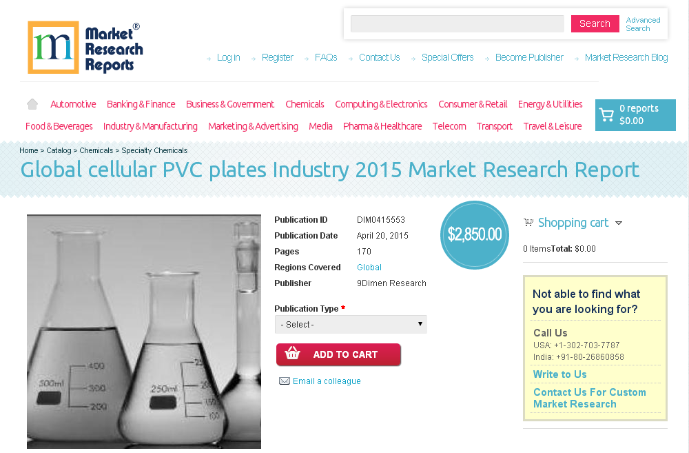 Global cellular PVC plates Industry 2015