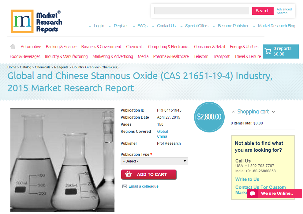 Global and Chinese Stannous Oxide (CAS 21651-19-4) Industry'
