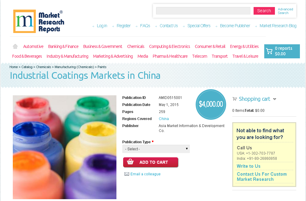 Industrial Coatings Markets in China