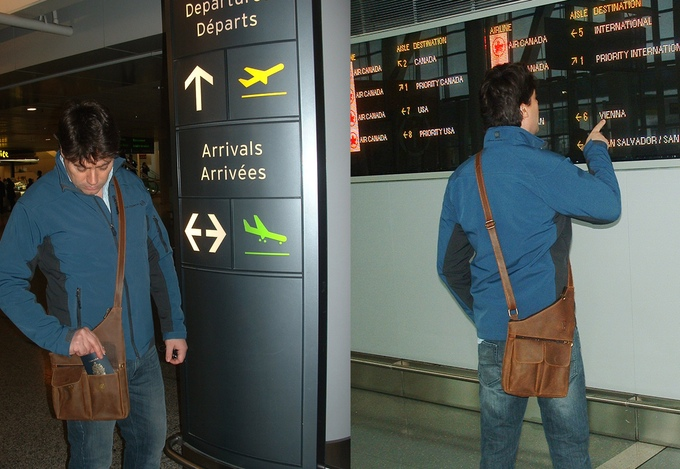 Veg. tanned leather Messenger bags by Ben Katz