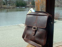 Veg. tanned leather Messenger bags by Ben Katz