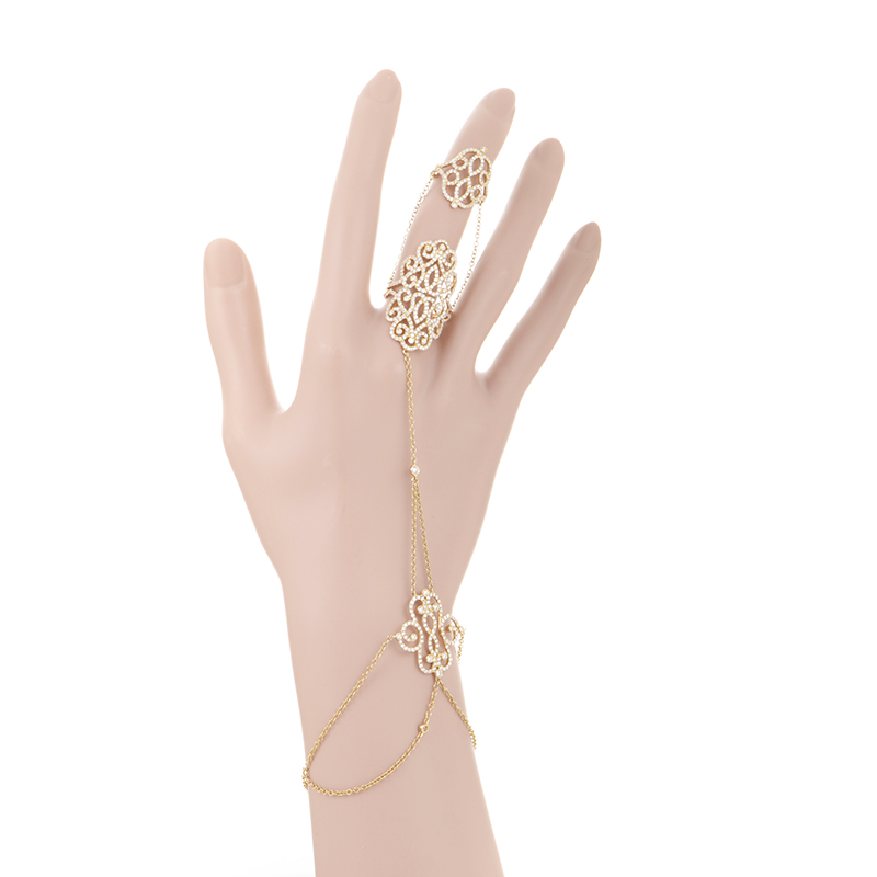 18K Yellow Gold Diamond Slave Ring Bracelet for $5,095