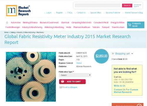 Global Fabric Resistivity Meter Industry 2015'