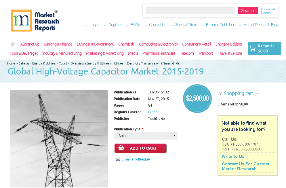 Global High-Voltage Capacitor Market 2015-2019