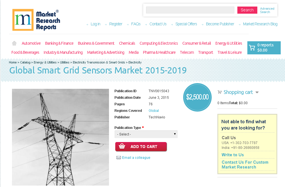 Global Smart Grid Sensors Market 2015-2019