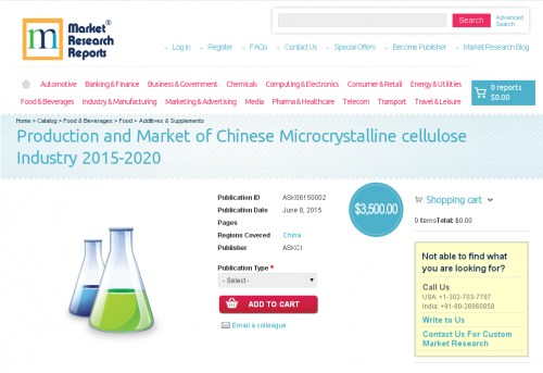 Production and Market of Chinese Microcrystalline cellulose'