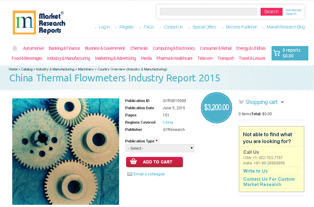 China Thermal Flowmeters Industry Report 2015'