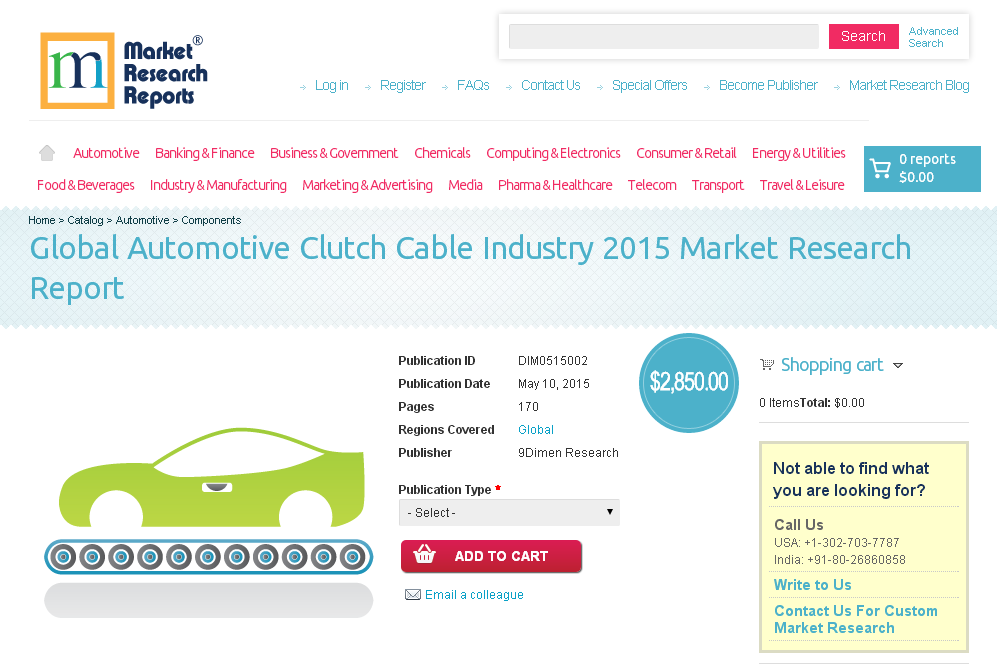 Global Automotive Clutch Cable Industry 2015'