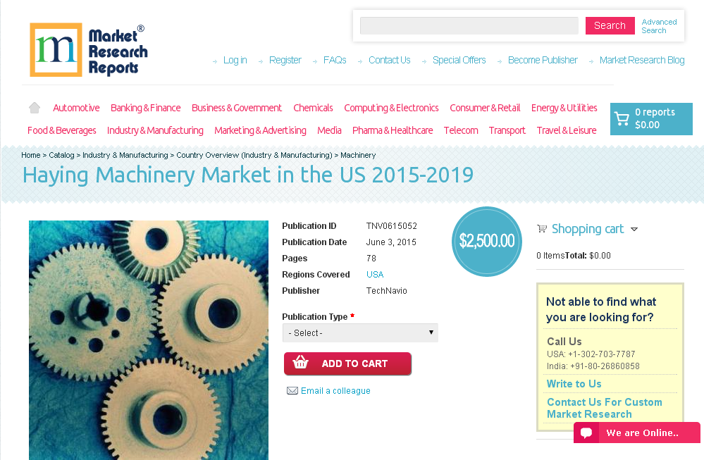 Haying Machinery Market in the US 2015-2019'