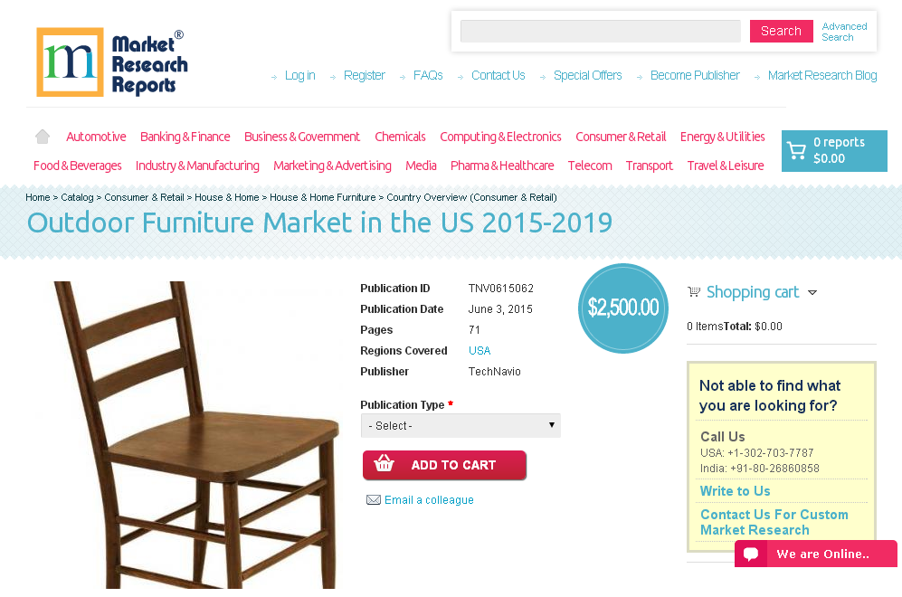 Outdoor Furniture Market in the US 2015-2019'