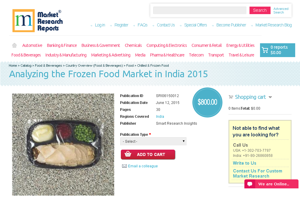 Analyzing the Frozen Food Market in India 2015'