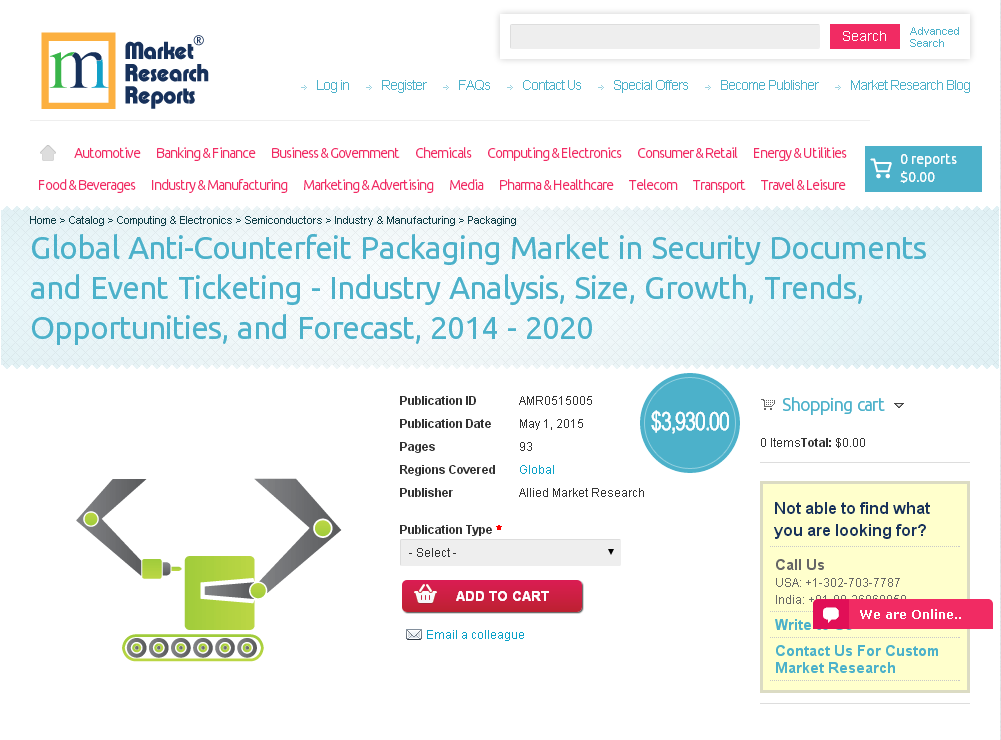 Global Anti-Counterfeit Packaging Market in Security'