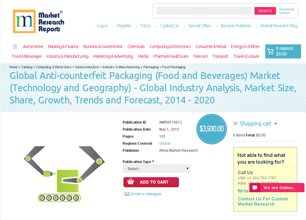 Global Anti-counterfeit Packaging (Food and Beverages)'