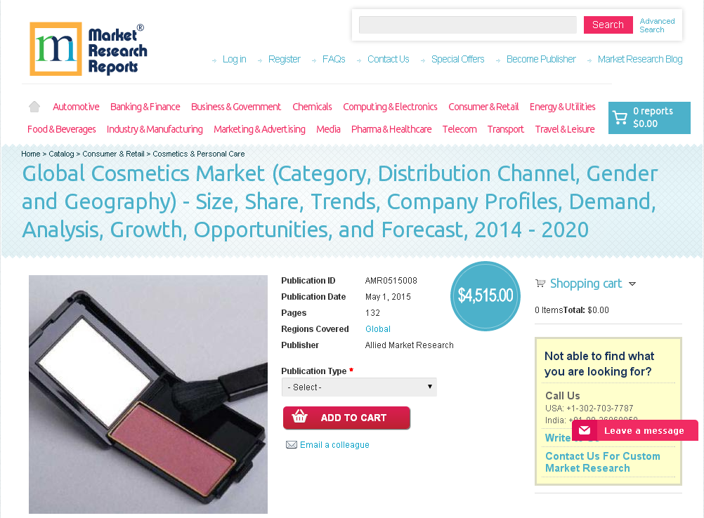 Global Cosmetics Market