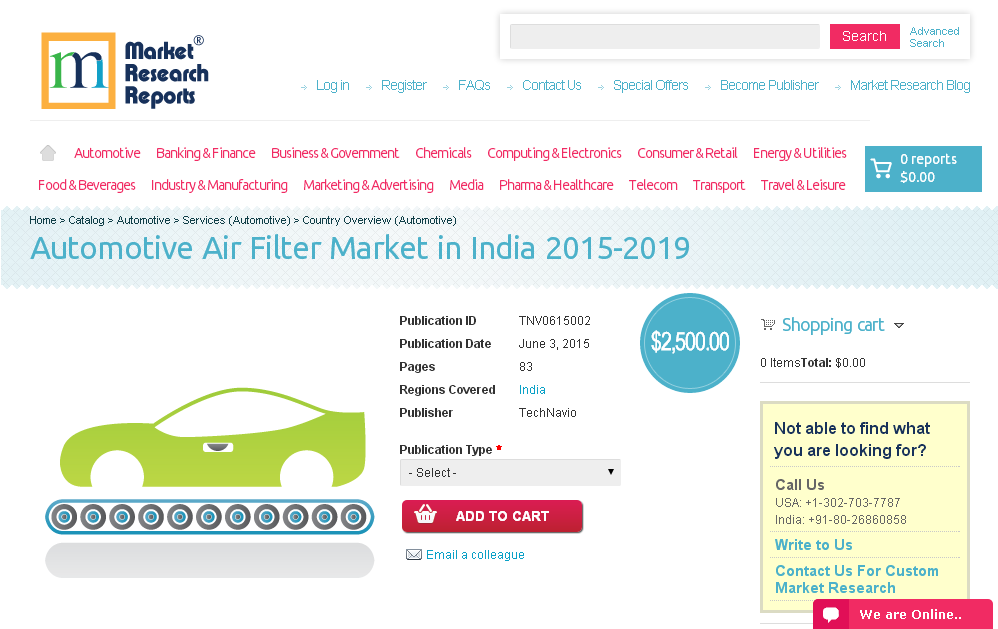 Automotive Air Filter Market in India 2015-2019'