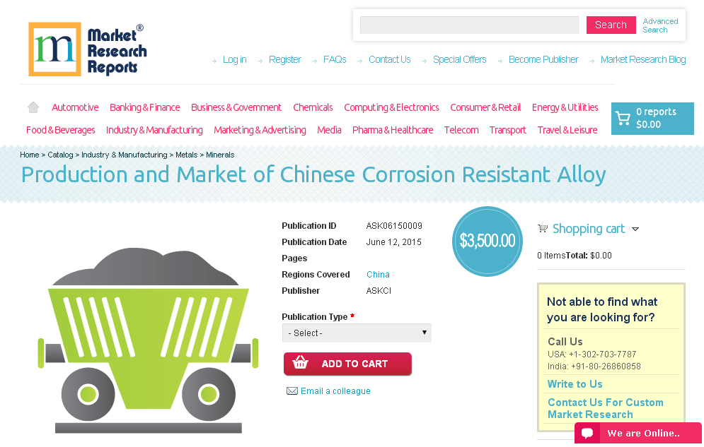 Production and Market of Chinese Corrosion Resistant Alloy'