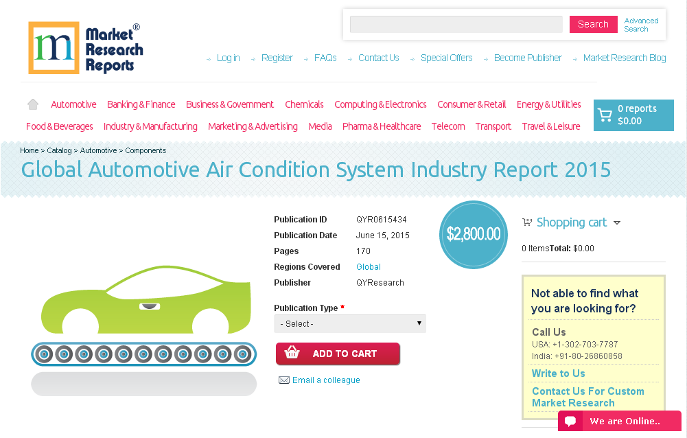 Global Automotive Air Condition System Industry Report 2015'