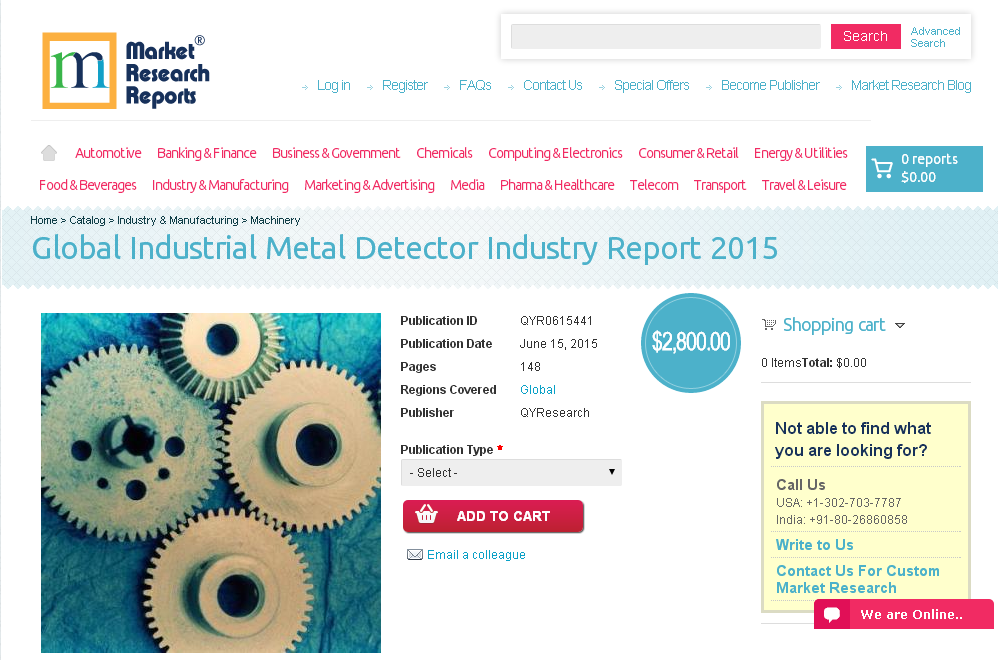 Global Industrial Metal Detector Industry Report 2015'