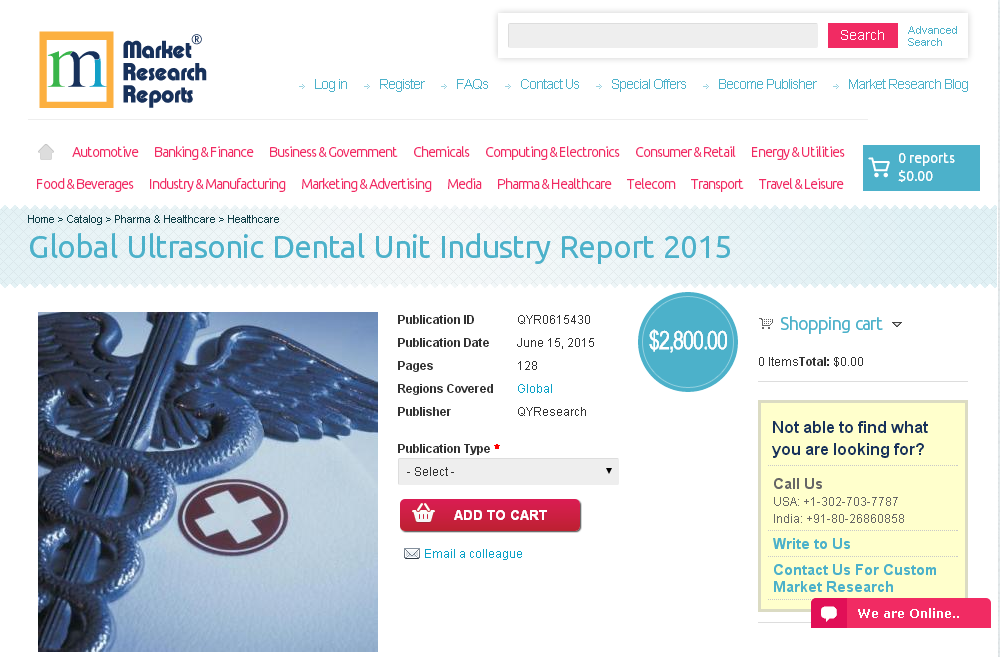 Global Ultrasonic Dental Unit Industry Report 2015'