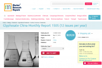 Glyphosate China Monthly Report 1505 (12 issues per year)