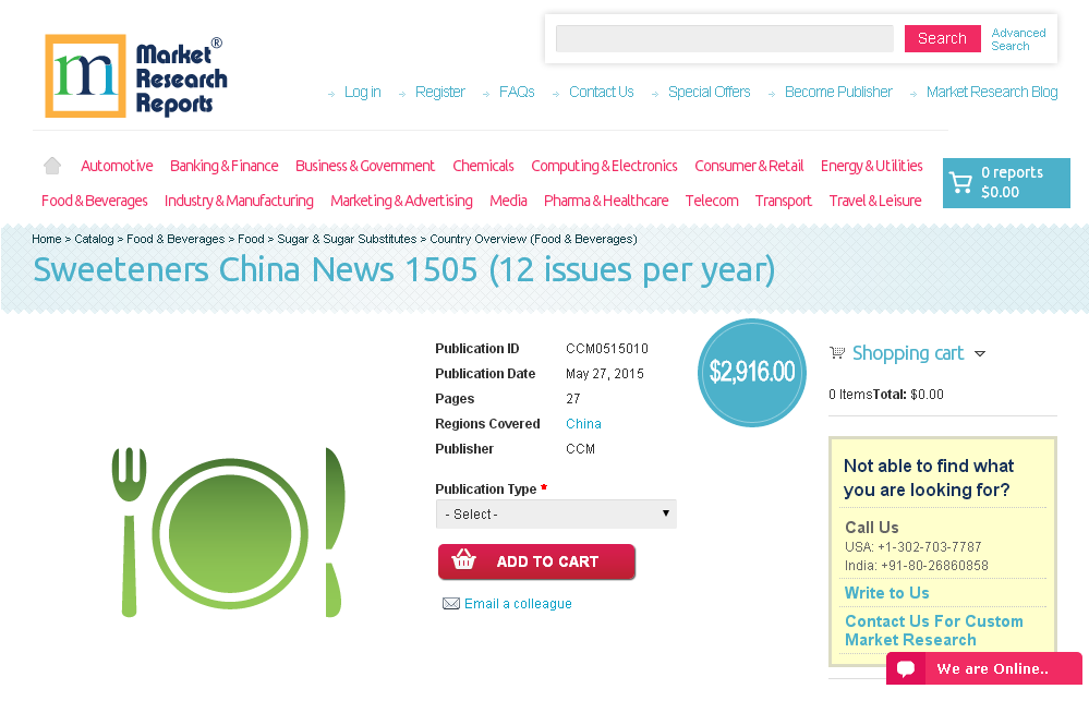 Sweeteners China News 1505 (12 issues per year)'