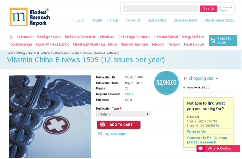 Vitamin China E-News 1505 (12 issues per year)'