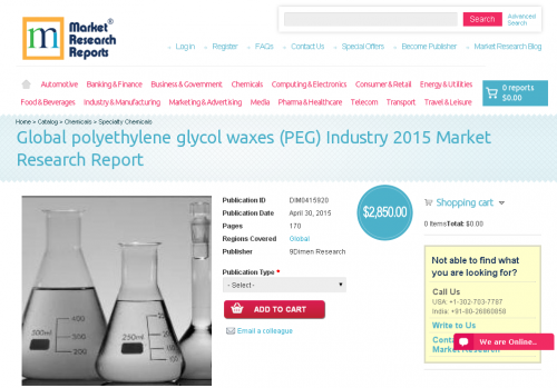 Global polyethylene glycol waxes (PEG) Industry 2015'