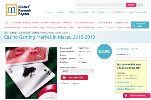Casino Gaming Market in Macau 2015 - 2019'
