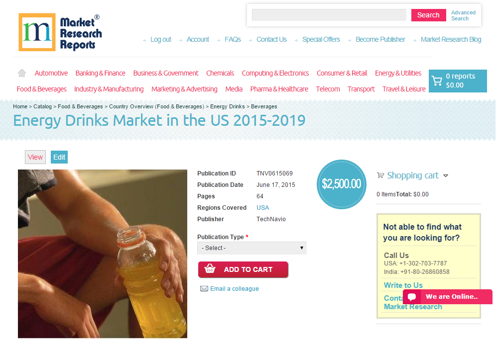 Energy Drinks Market in the US 2015 - 2019'