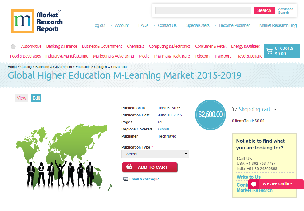 Global Higher Education M-Learning Market 2015 - 2019'