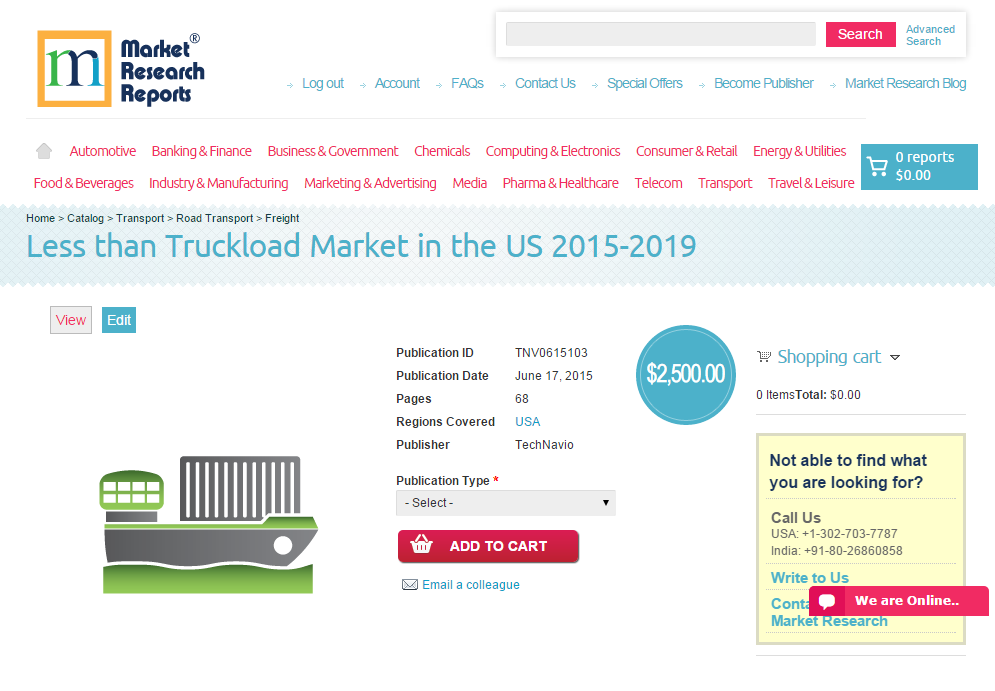 Less than Truckload Market in the US 2015 - 2019