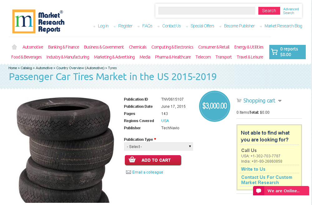 Passenger Car Tires Market in the US 2015-2019