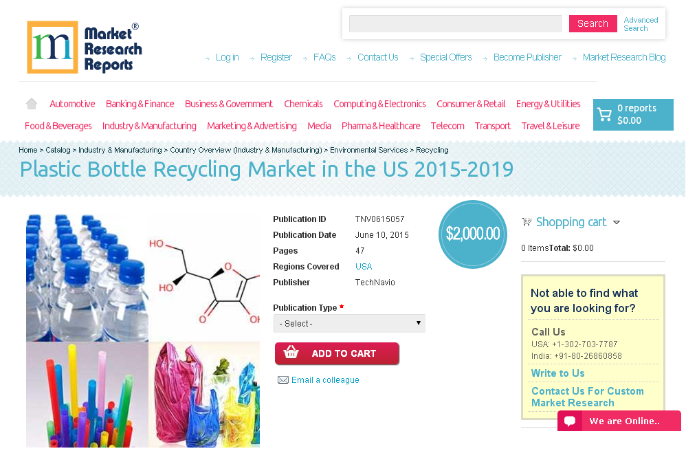 Plastic Bottle Recycling Market in the US 2015-2019
