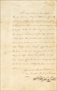 President George Washington - Manuscript Signed 01/07/1781