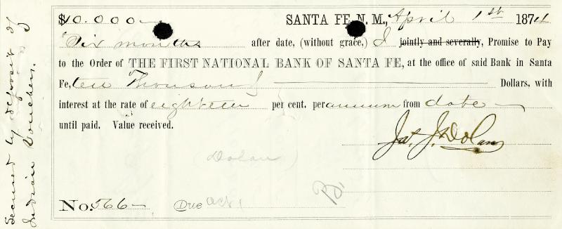 ames J. Dolan - Promissory Note Signed 04/01/1874