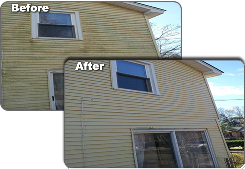 House - Before &amp; After Pressure Washing'