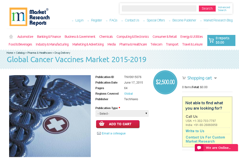 Global Cancer Vaccines Market 2015-2019