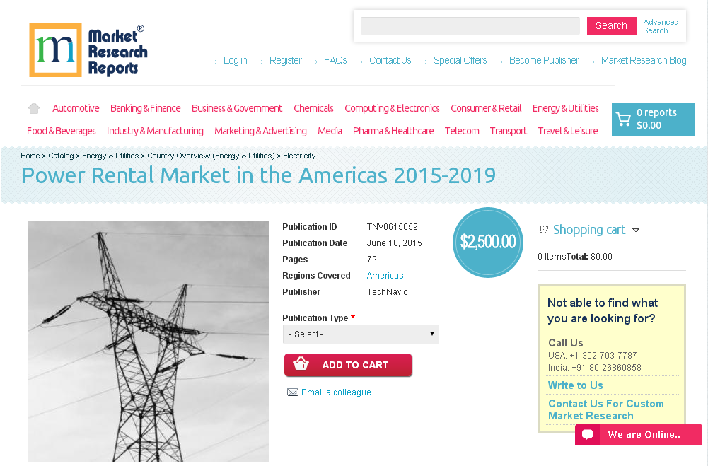 Power Rental Market in the Americas 2015-2019'