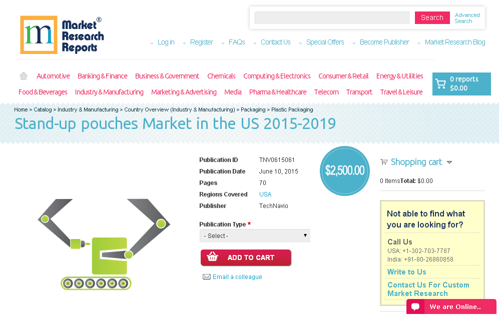 Stand-up pouches Market in the US 2015-2019'