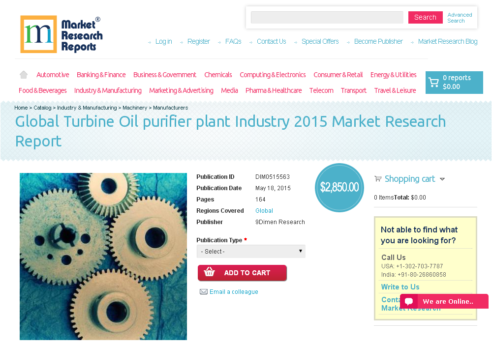 Global Turbine Oil purifier plant Industry 2015