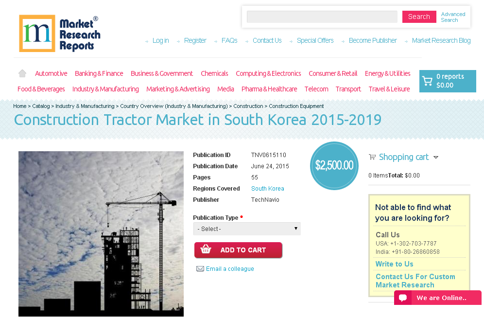 Construction Tractor Market in South Korea 2015-2019'