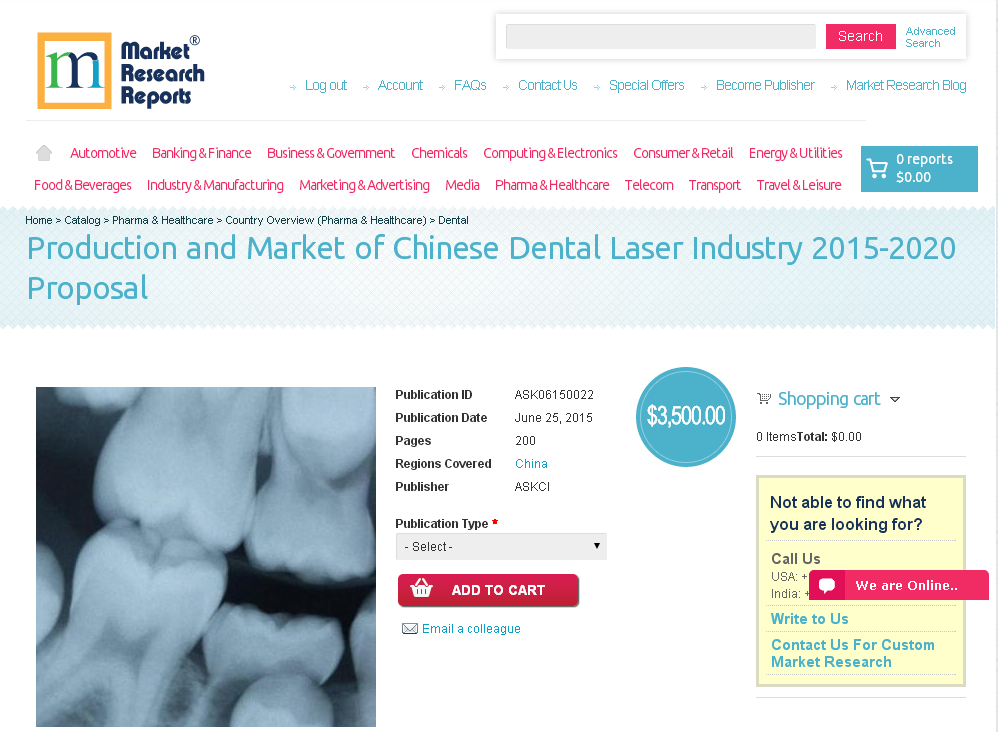 Production and Market of Chinese Dental Laser Industry 2015'