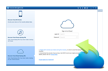 Interface of FIDR iPhone data recovery