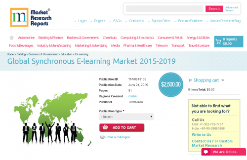 Global Synchronous E-learning Market 2015-2019'