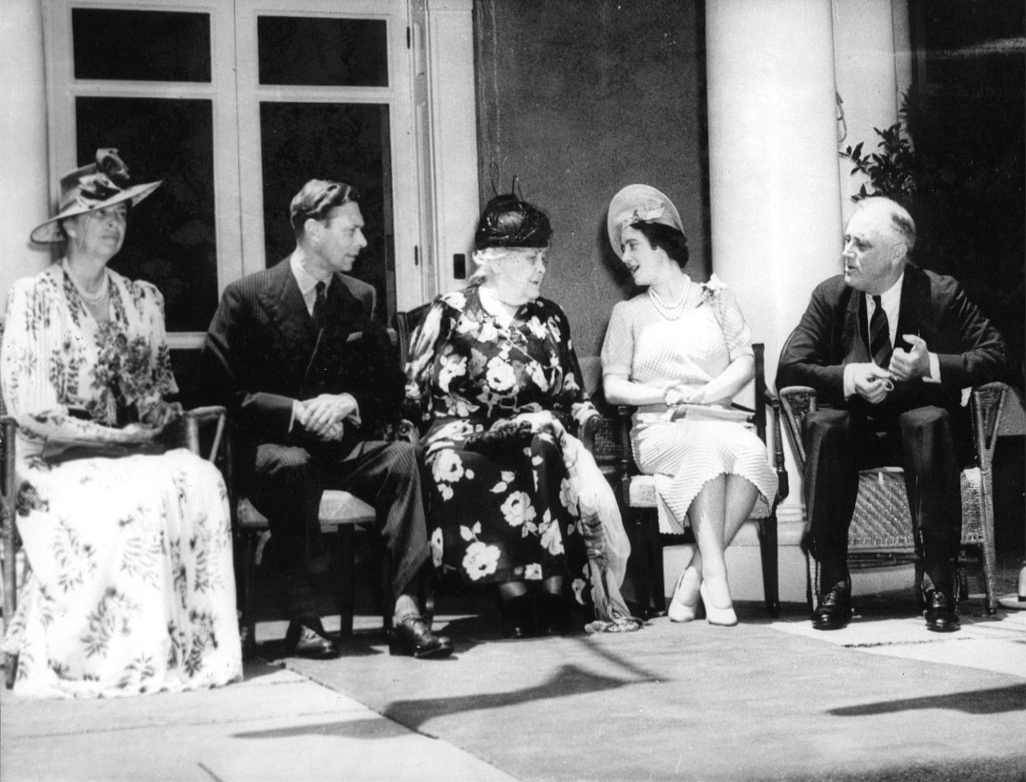 The Roosevelts and The Royals enjoying the porch.