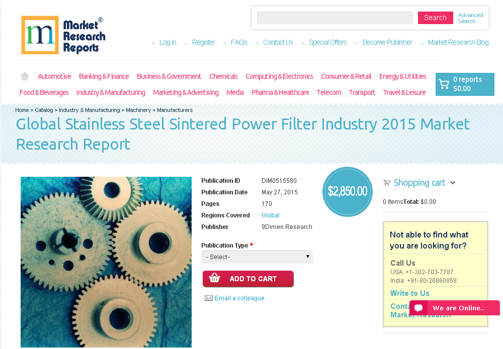 Global Stainless Steel Sintered Power Filter Industry 2015