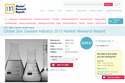 Global Zinc Oxalate Industry 2015'