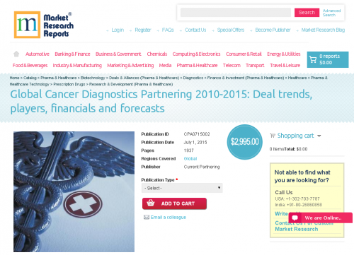 Global Cancer Diagnostics Partnering 2010-2015'